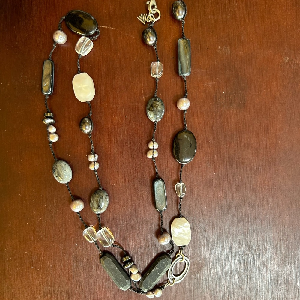 Elegant Black and Silver Beaded Necklace